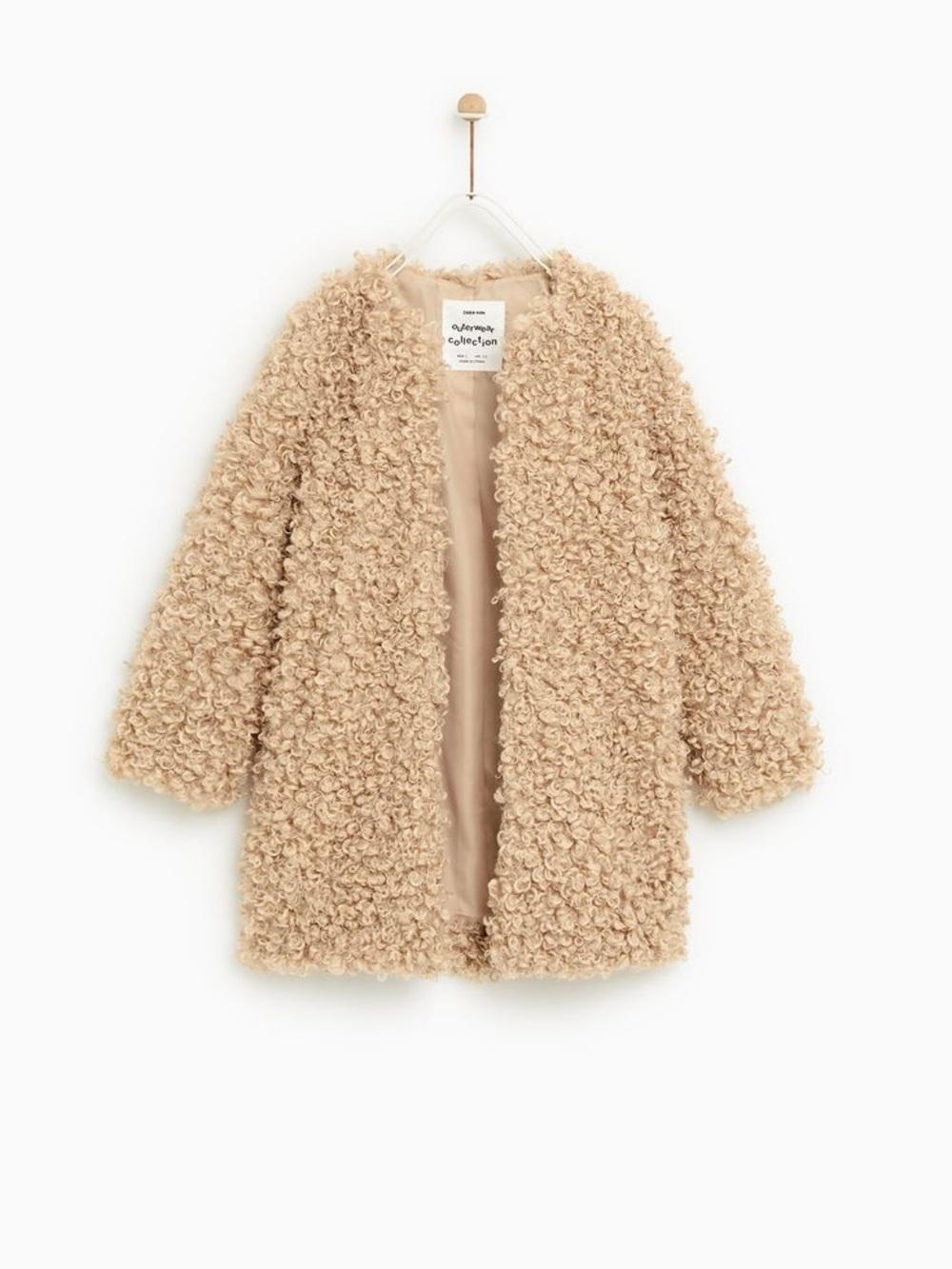 Zara  Size 13-14 Girls Sherpa Teddy Coat
Camel Tan Furry Jacket